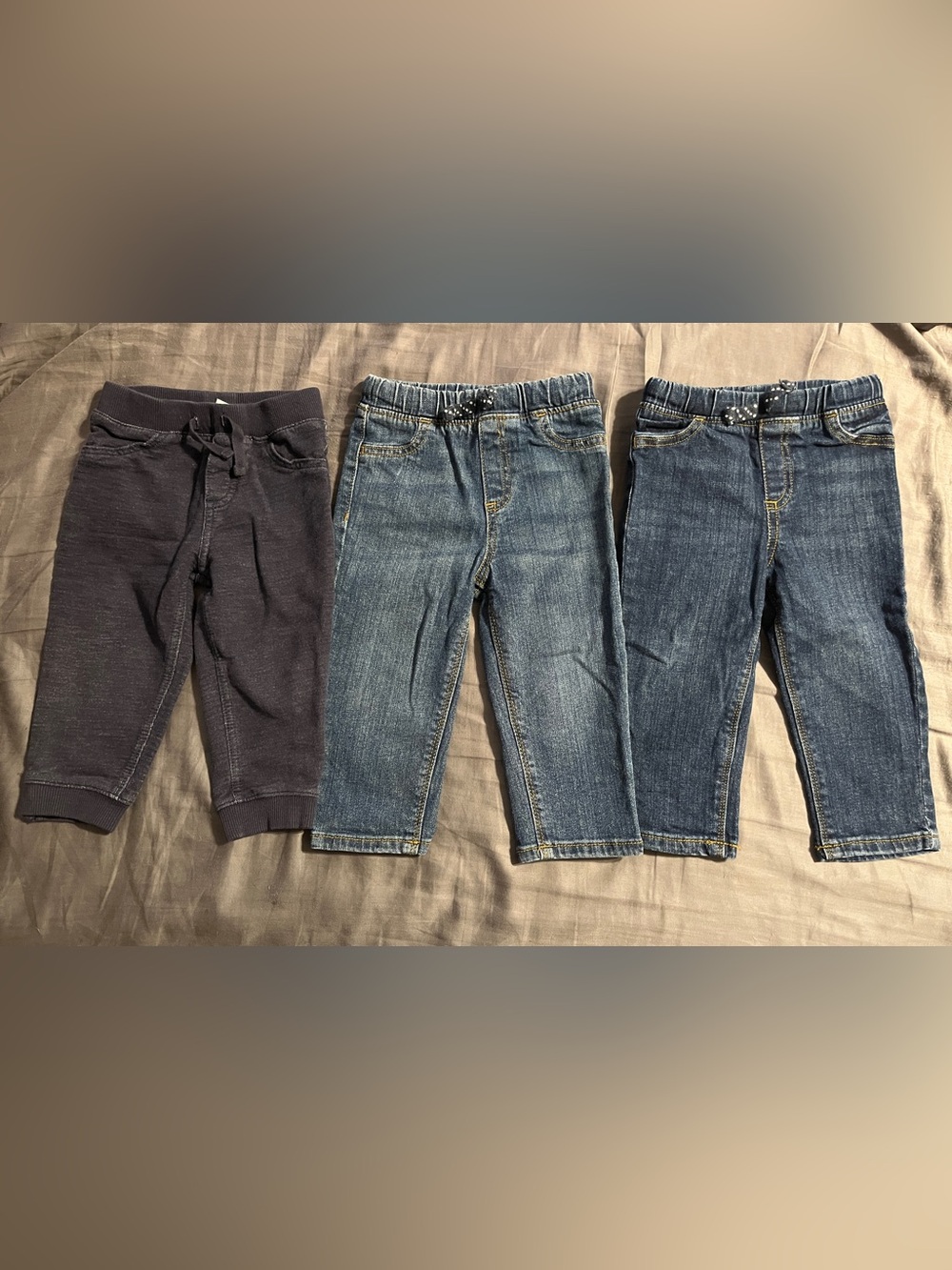 Pull on boys jeans, size 18 months - 2 Jumping Beans & 1 Carters